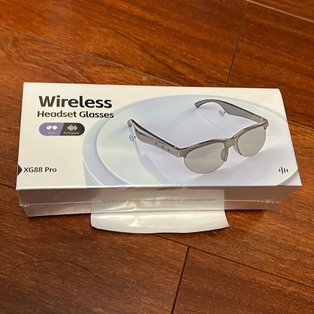 Rechargeable wireless headset glasses with super clear sound quality